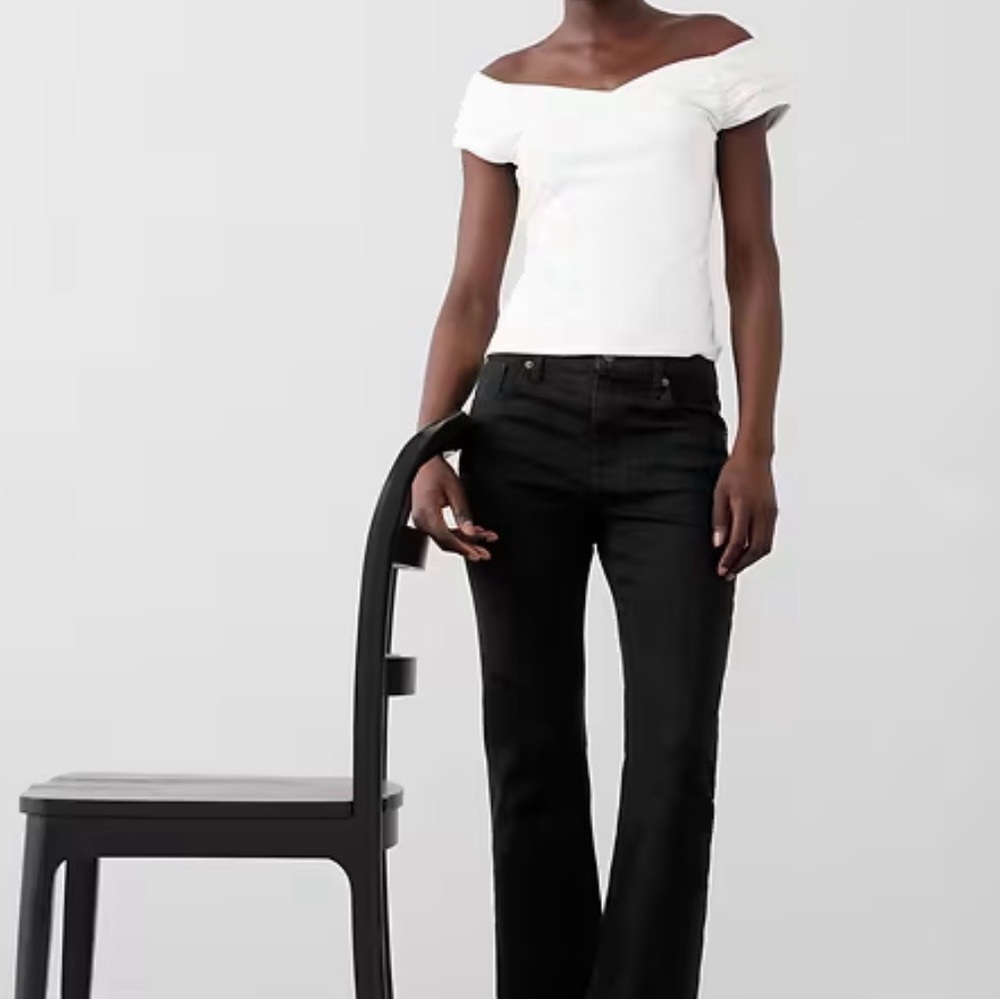 Banana Republic Factory off The Shoulder Soft Stretch Top Dark Blue